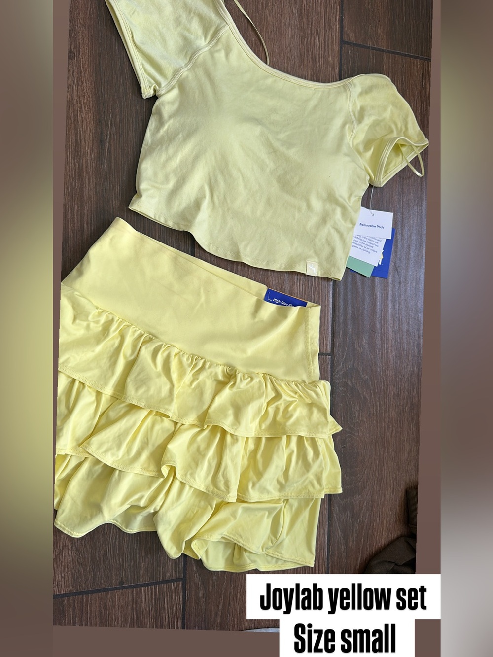 Yellow Ruffle Tiered Skort -and crop top ( small set ) - Picture 1 of 1